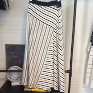 Black and White Striped Women's Skirt